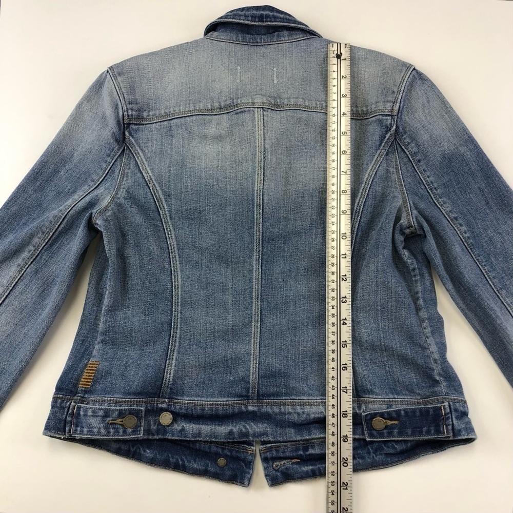 Paige Vermont medium wash denim jean jacket Medium lightly distressed - Picture 13 of 14